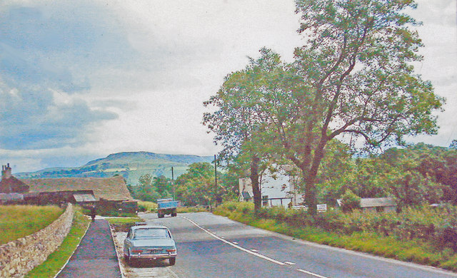 Eastward on A625 at Tunstead Milton towards Chapel-en-le-Frith and the High Peak, 1966