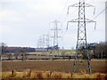 Pylons north-west of Laker Hall