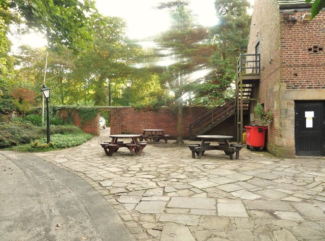 Picnic tables outside the Marsden... \u00a9 Ann Cook cc-by-sa\/2.0 ...