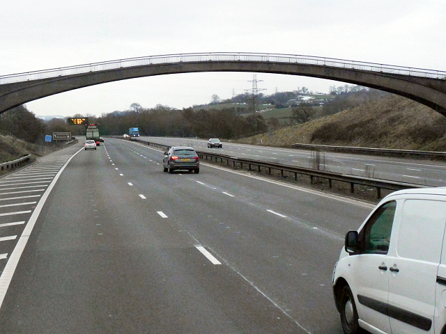 Footbridge over Southbound M6 at Seabridge