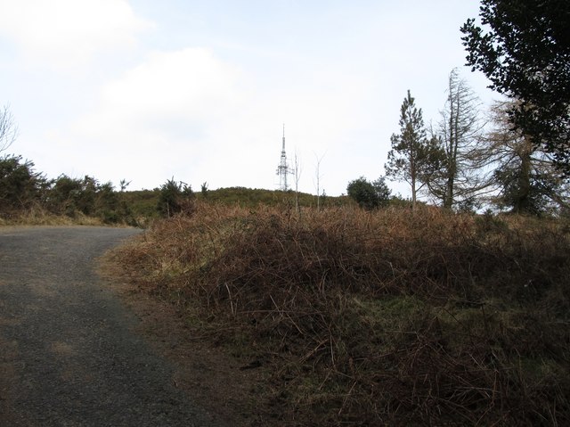 Climbing the access road to the Drinnahilly Transmitter