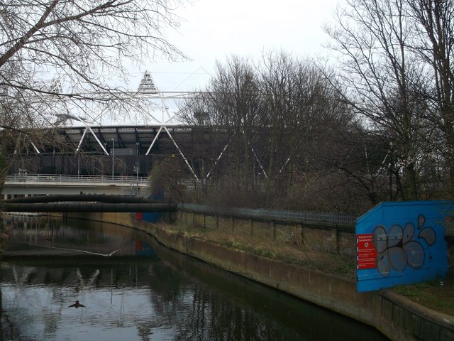 River Lea towards the Olympic Stadium