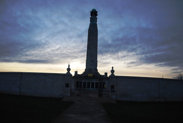 Chatham Naval Memorial silhouetted