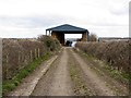 NZ0665 : Barn & bridleway, Nafferton Farm by Andrew Curtis
