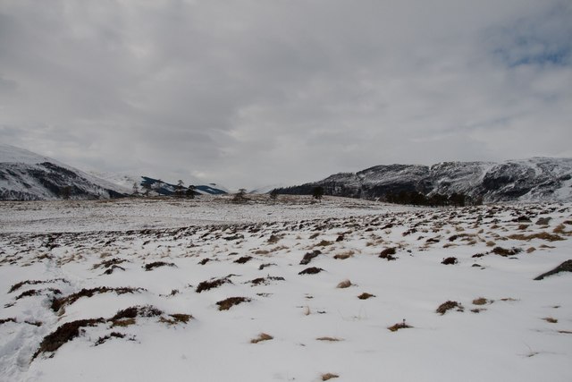 Snow covered fields near Glen Shee Lodge