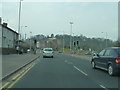 A462 approaching roundabout,  Dudley Castle beyond