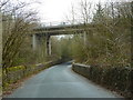 Higher Commons Lane as it passes under the A59