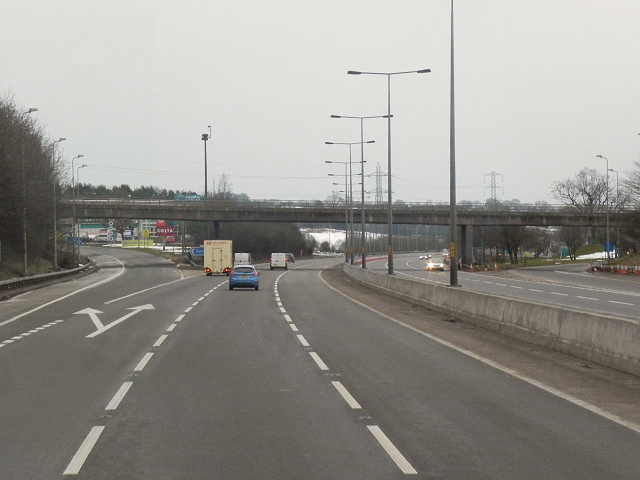 Exit to Frankley Service Area,... © David Dixon :: Geograph Britain and ...