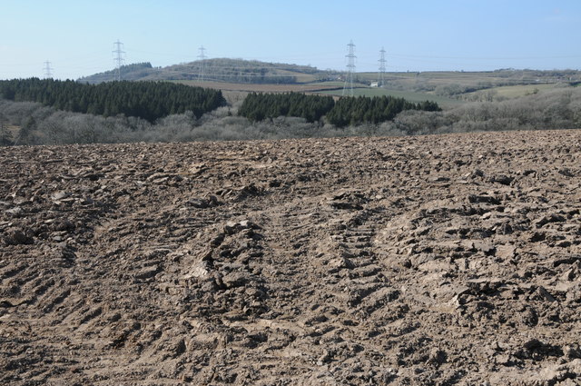 Ploughed field near Llangynog