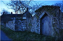 ST1110 : Mid Devon : Lower Leigh Farmhouse Wall by Lewis Clarke