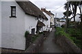 Mill Street thatched cottages from the packhorse bridge