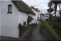 ST0643 : Mill Street thatched cottages from the packhorse bridge by Stephen Wilks