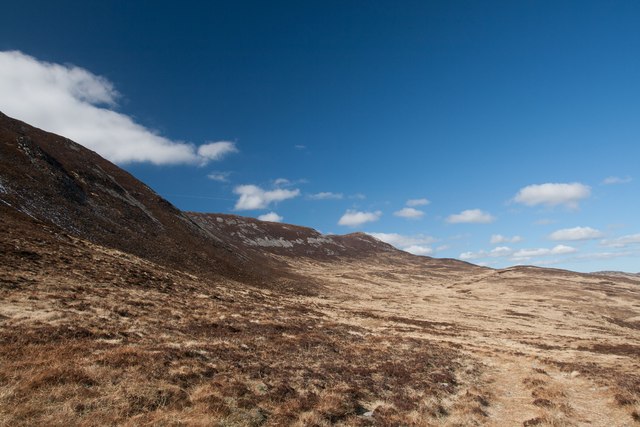 ATV track on lower, northern slopes of Beinn Bheigier, Islay