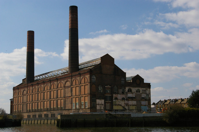 Former Lots Road Power Station, from the Thames