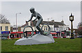 The Cyclist Statue at Hadleigh Roundabout