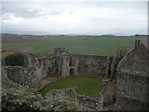 SO4108 : View from the Yellow Tower of Gwent at Raglan Castle by Jeremy Bolwell