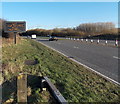 Garbled electronic display alongside the A3102 Great Western Way, Swindon