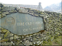 NY4318 : Plaque, Old Church of St. Martin by Michael Graham