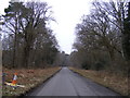 TM4670 : Forest Road and the footpath to Sandy Lane Farm by Geographer