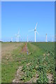 TQ9621 : Drain towards Wind Farm by Julian P Guffogg