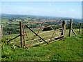 Field gate topped with barbed wire north of Pontypool