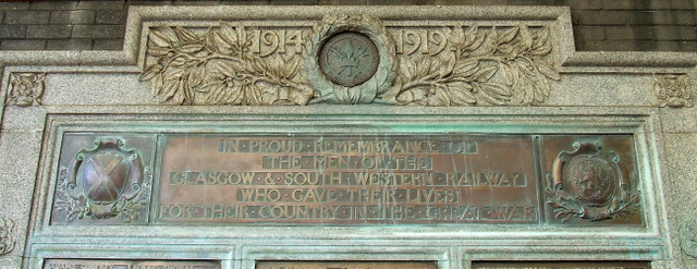 GSWR War Memorial at Ayr railway station