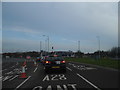 Approaching the roundabout on the A20 entering Ashford