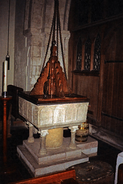 Norman font at St Mary the Virgin, Bentley
