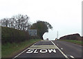 ST9612 : Warning of junction at Thickthorn Cross by John Firth
