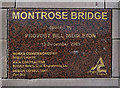 A plaque on Montrose Bridge