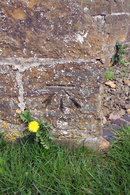 Benchmark on buttress of All Saints Church