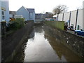 River Thaw flows away from High Street, Cowbridge