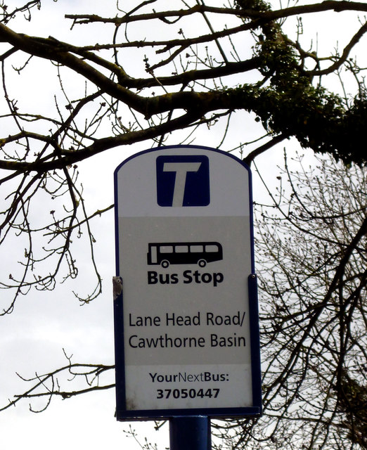 Barnby, Yorkshire:  Bus stop sign on A635