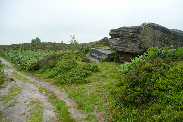 Gritstone outcrop on Stanton Moor
