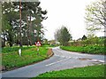 Minor road to Astley Church and Astley Church of England School, Astley, Worcs