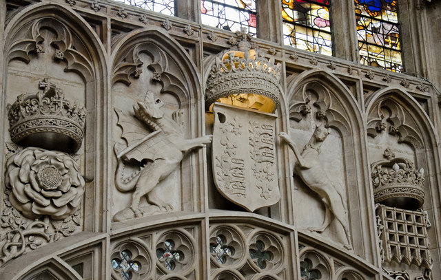 Tudor armorial devices - King's College Chapel