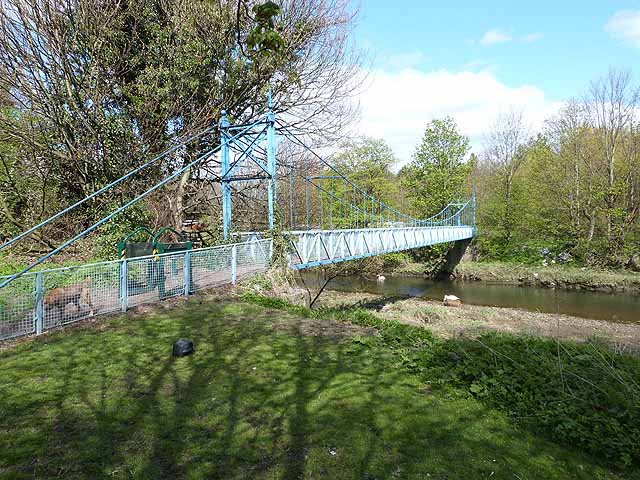 Suspension footbridge over the River Derwent