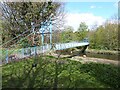 NZ2062 : Suspension footbridge over the River Derwent by Oliver Dixon