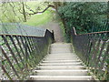 Steps leading down from the foot bridge