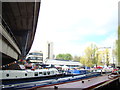 View of the Battleship Building from the Grand Union Canal towpath