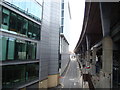 View of a road between a block of flats and the A40 Westway