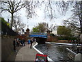 View of the Warwick Avenue bridge from the Grand Union Canal towpath