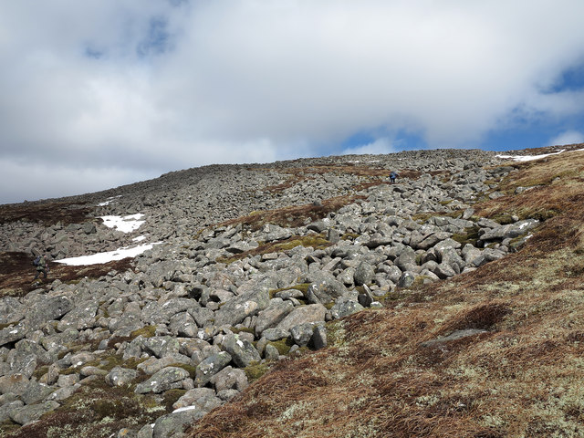 Bouldery southern slope of Carn Chuinneag west top