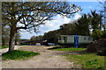 Barn and abandoned caravans, Bradford Peverell