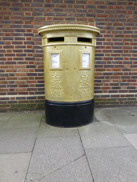 Gold Post Box Post Office Road Harlow