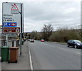 The A469 approaches the turn for Pengam railway station, Glan-y-nant