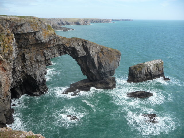 The Green Bridge of Wales natural sea... © Jeremy Bolwell :: Geograph ...