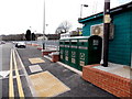ST1597 : Recycling area at the edge of Pengam railway station by Jaggery