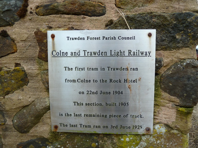 Colne and Trawden Light Railway, Plaque