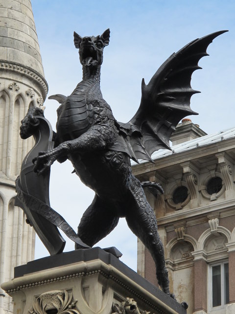 Scary dragon on the Temple Bar Memorial, Fleet Street, EC4